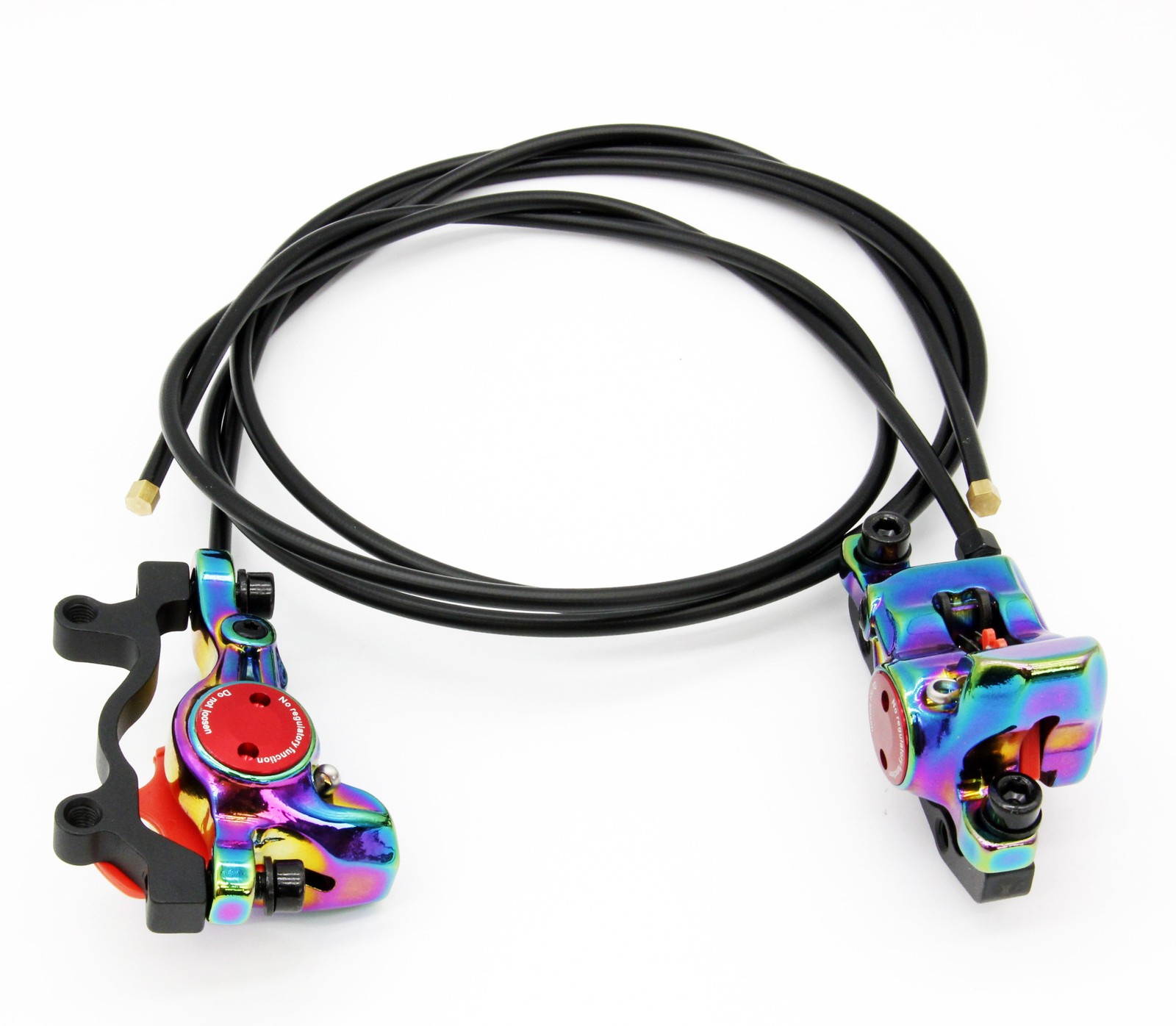 ZOOM HB975 Hydraulic Disc Brake Set MTB Bike Internal Routing Rainbow Oil Slick