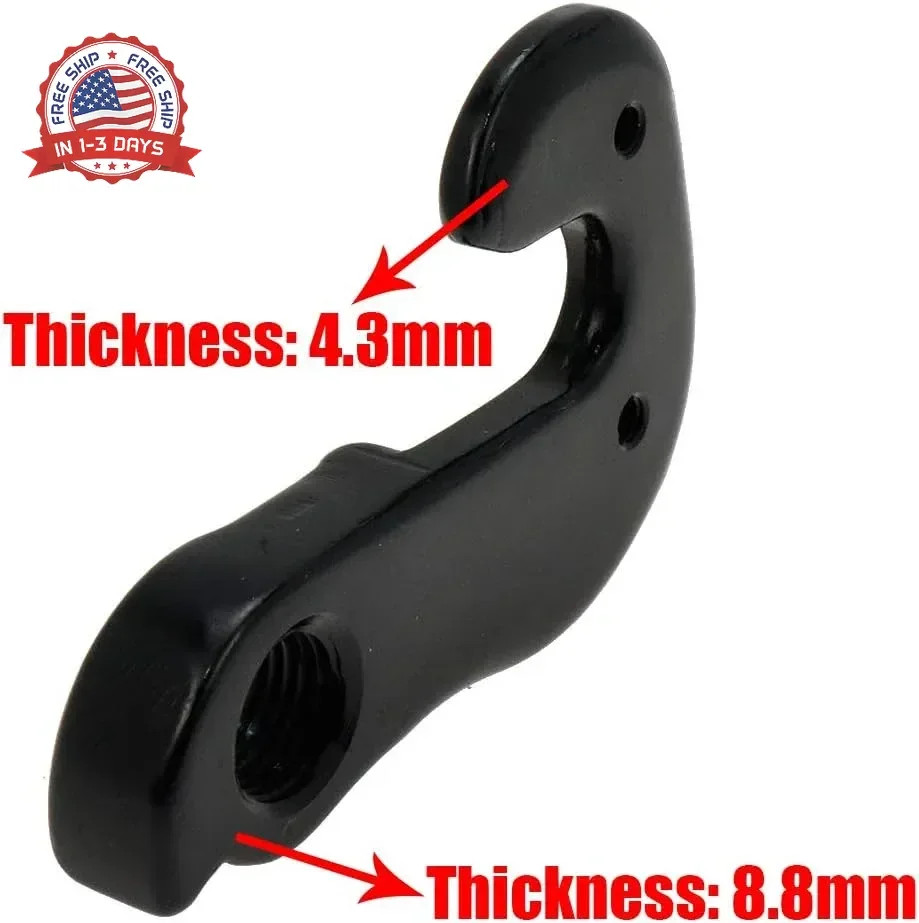 2 Pcs Universal Bicycle Bike Derailleur Hanger Frame Gear Tail Hook, Black
