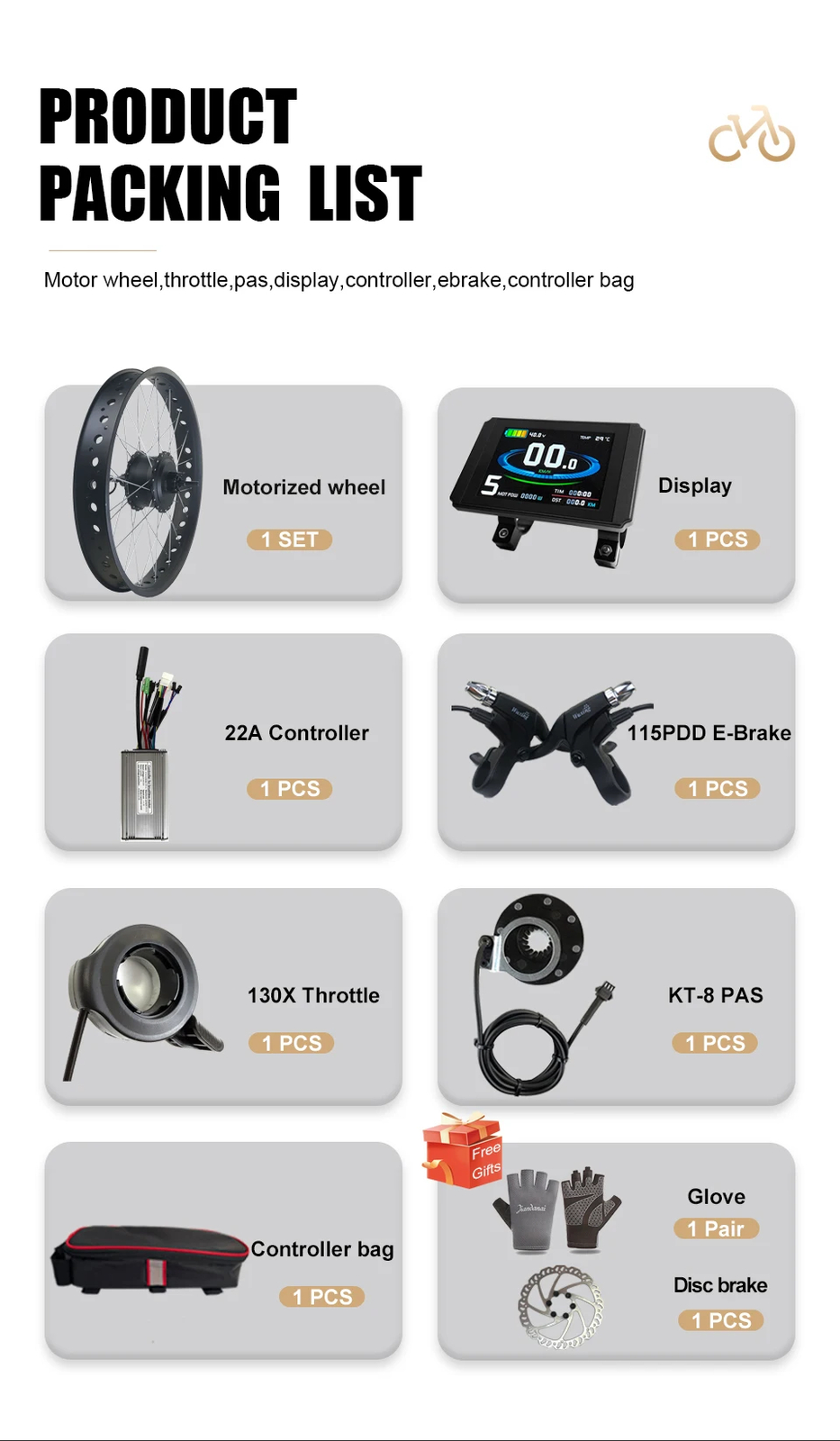 500W 36V 48V Fat Electric Bike 20 26inch 4.0 Tyre Front/Rear Hub Motor Wheel Kit