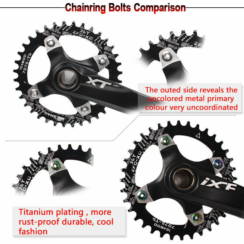 4/5X Steel Bike Chainring Bolts 6.5 Single 8.5 Double Triple Speed Nut Screw MTB
