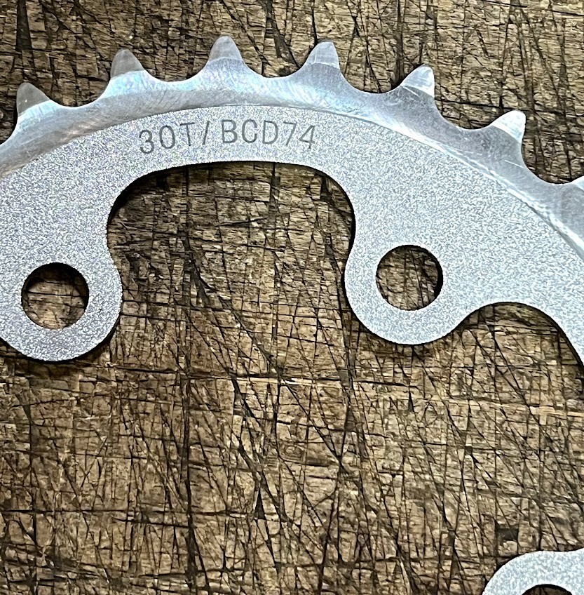 30T Chainring Road Bike – 74 BCD Shimano FSA Sram – BRAND NEW – Silver