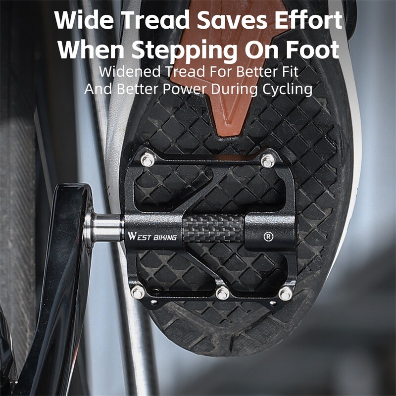 WEST BIKING Aluminum Bike Pedals 3 Bearings Steel Titanuim Axle Bicycle Pedals