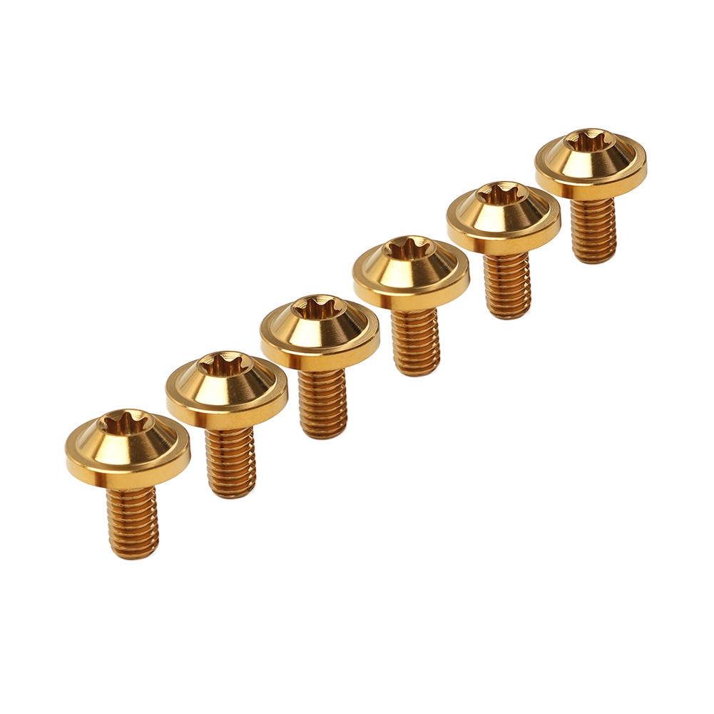 6pcs Titanium Screws M5 Truss Torx Bolts M5 x 10mm for Motorcycle Gold