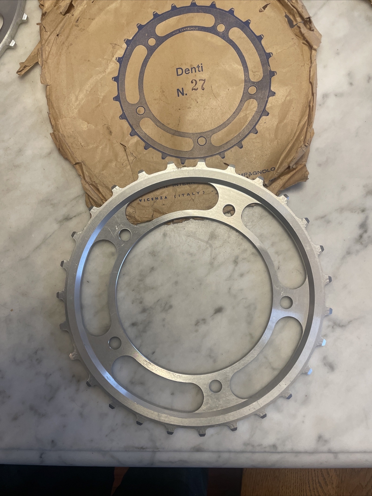 NOS Vintage CAMPAGNOLO 1″ Pitch Skiptooth Chainring • 26 or 27 or 28T. (NJ)