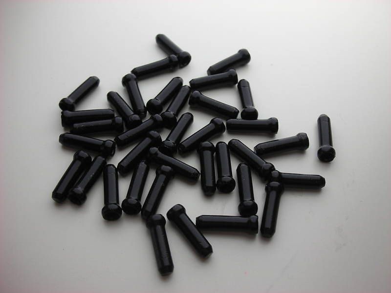 50 pcs Bike Bicycle Aluminum Shift Brake Cable End Tips Caps Crimps Black