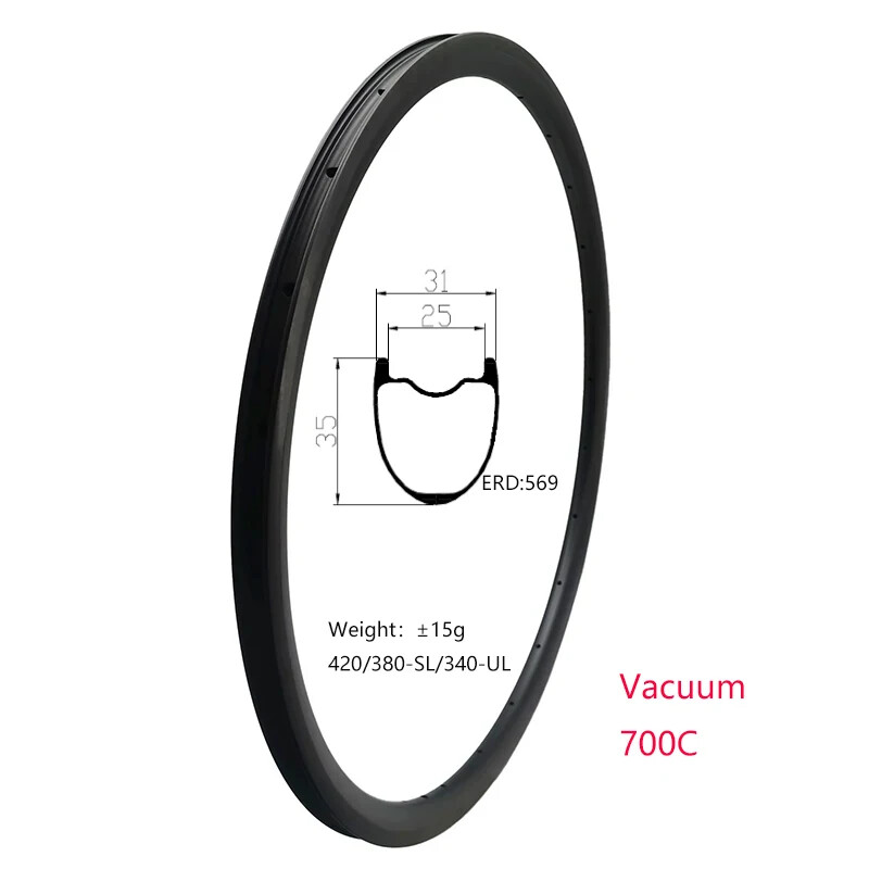 700C Road Bike Carbon Rim 18/20/21/24 Holes 31mm Width 35mm High Hook Hookless