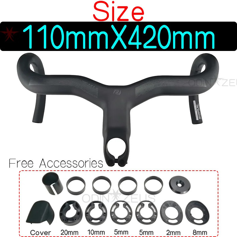 Road Bike Handlebar Integrated Cables Carbon IC Cockpit Drop Handlebar 28.6mm