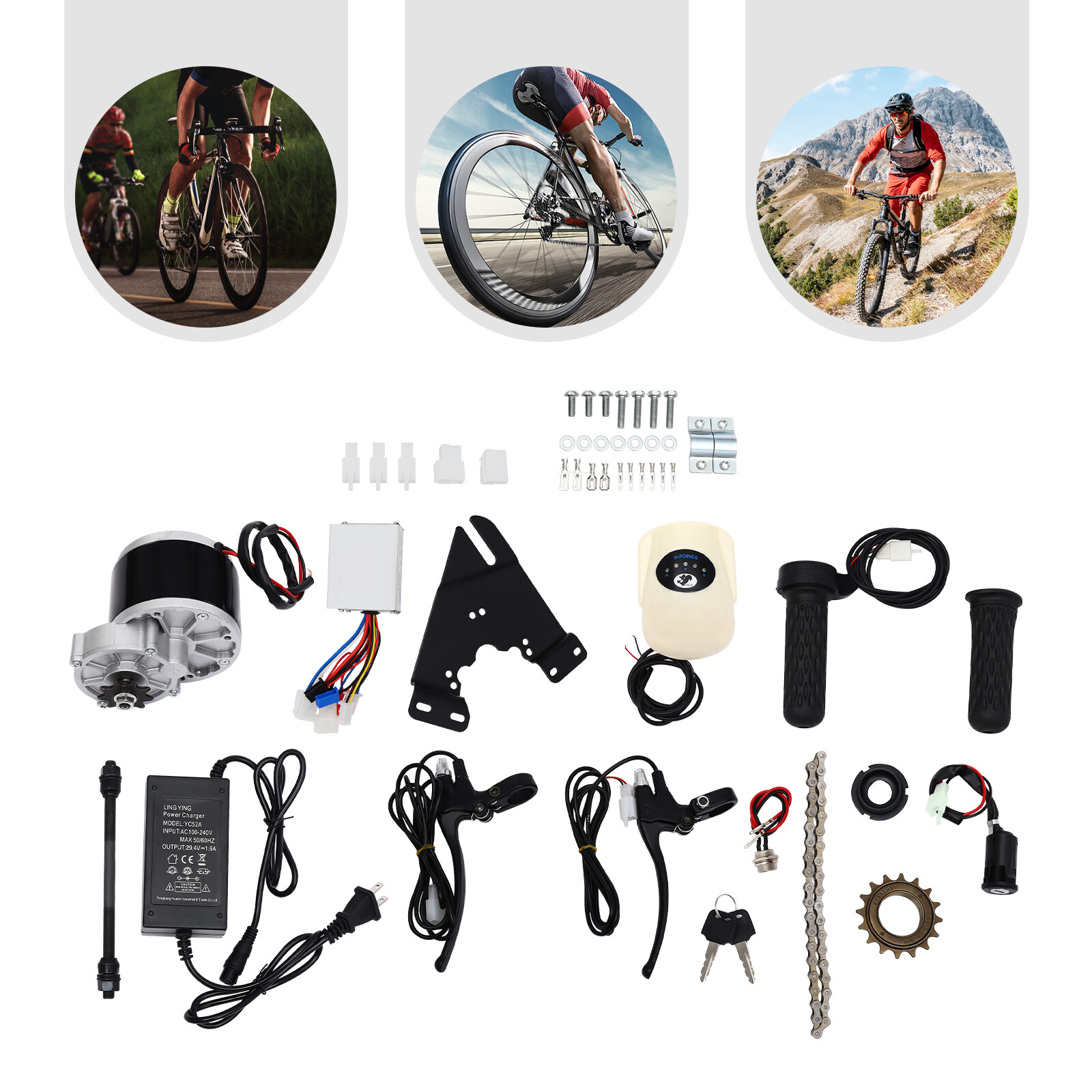 24V 250W Electric Bicycle Conversion Kit E-Bike Cycling Brush Motor & Controller