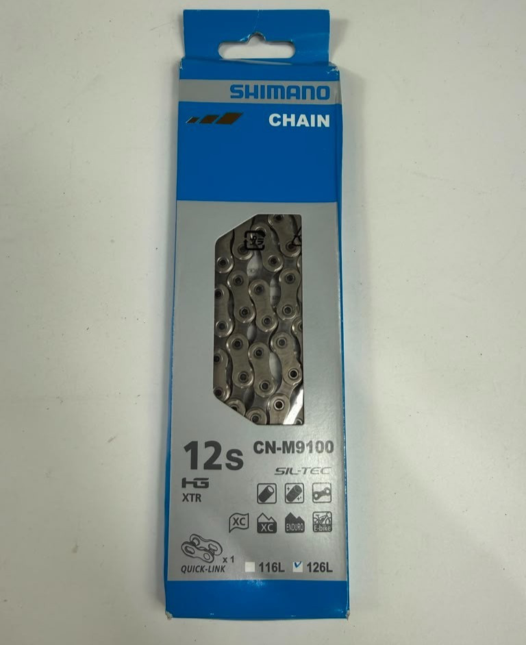 Shimano XTR /Dura Ace CN-M9100 12-Speed 126 L Link Bike Chain – Silver