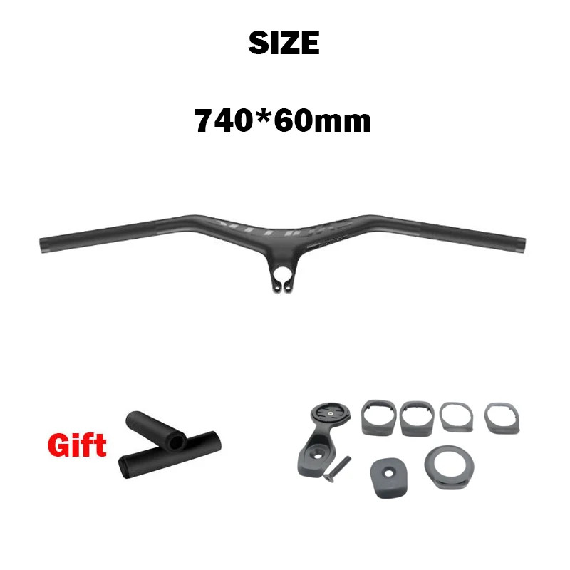 Carbon Fiber Mountain Bike Integrated Handlebar Stem -25 Degree 740mm