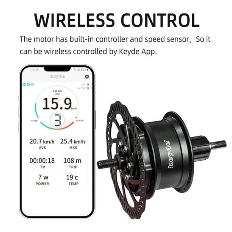 KEYDE Class 1 Bluetooth EBike 750 Watt 10 Spd Conversion Kit Built in Controller