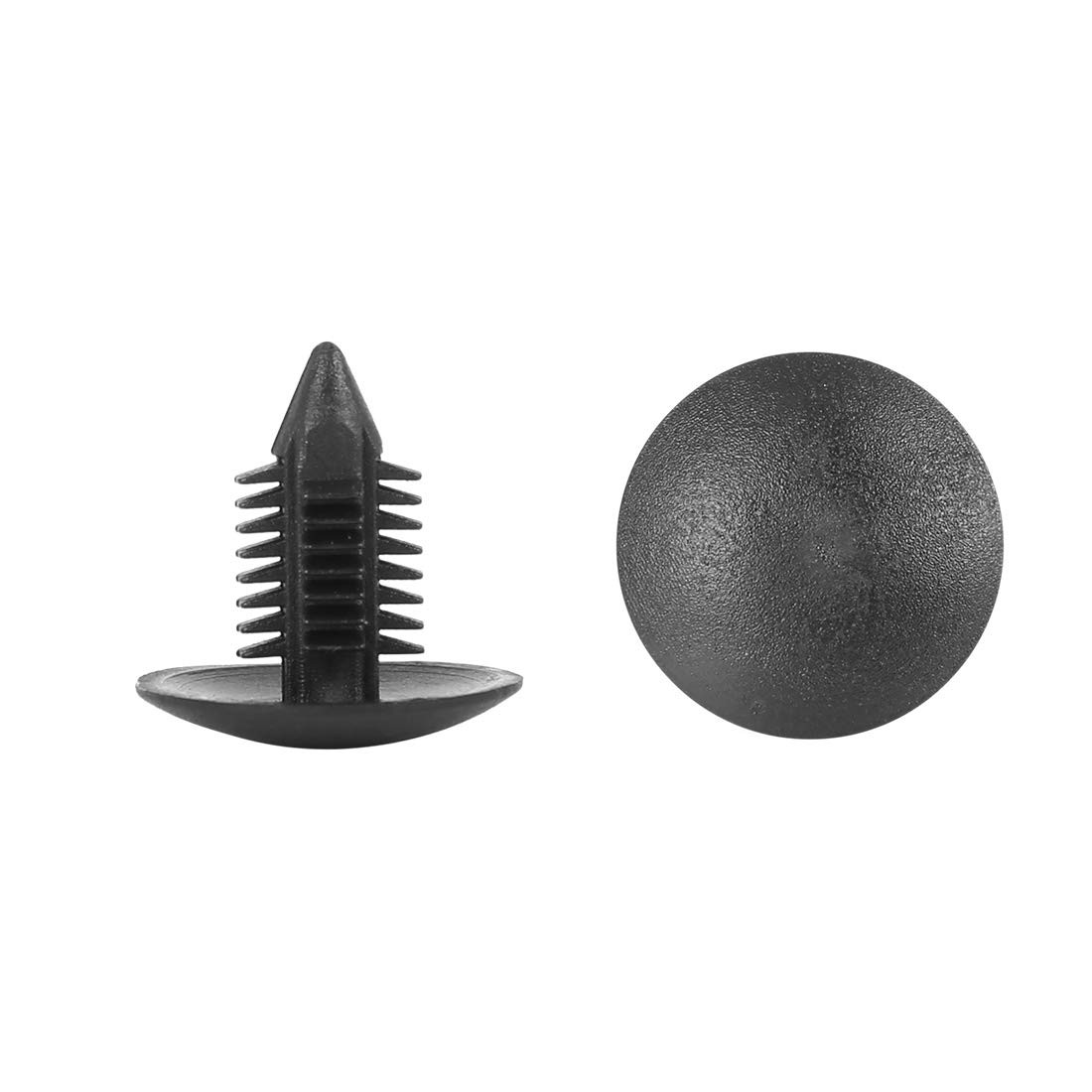 X AUTOHAUX 40pcs 9mm Hole Dia Plastic 22x20mm / 0.86″x0.78″(L*Max.D), Black