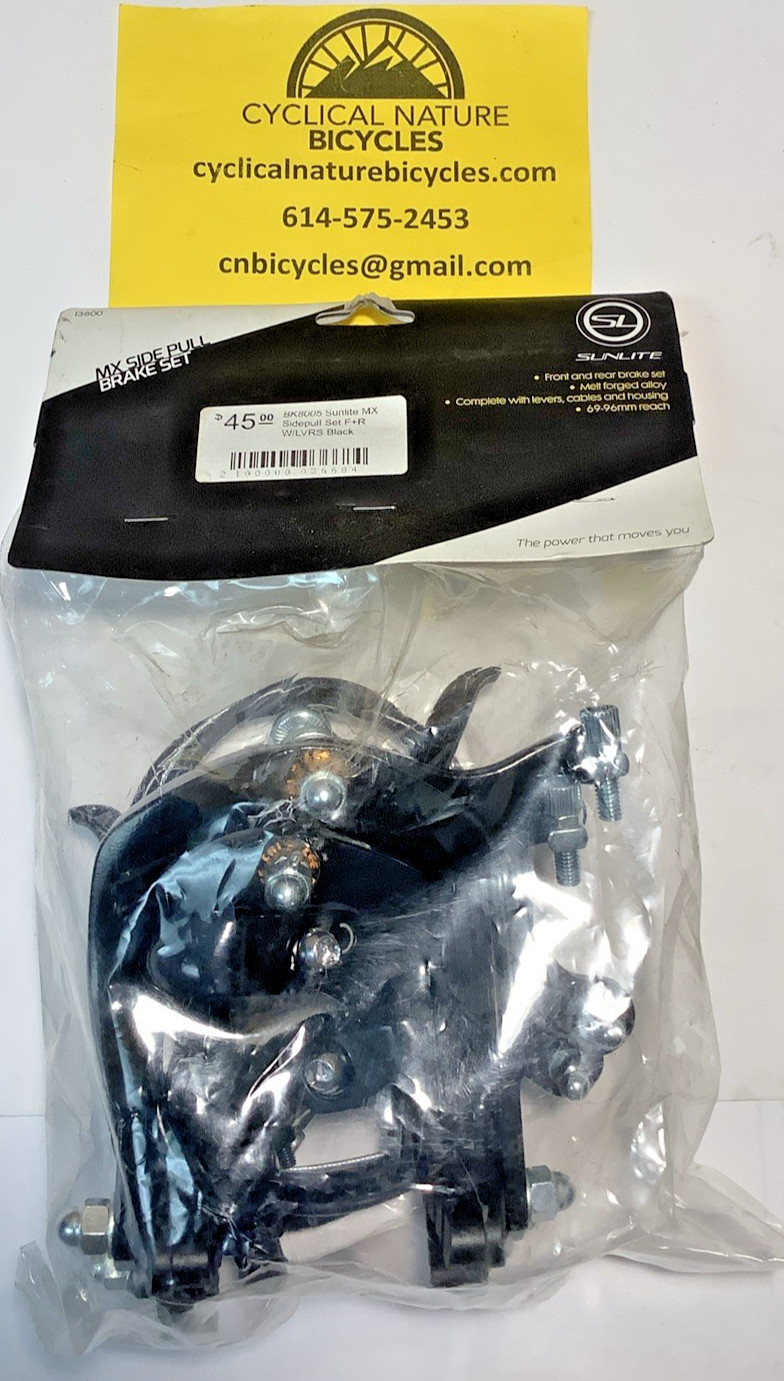 Sunlite MX Side Pull Bike brake Set, 13800 Black 69-96mm Reach, new in original
