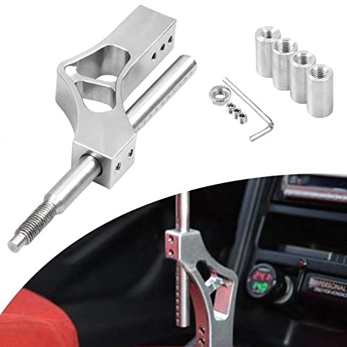 Adjustable Short Shift Extension Shifter Knob with Adapters – Silver