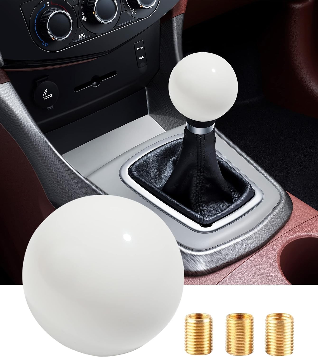 Shift Knob Manual Gear,Round Shift Knob Acrylic Gear,4 5 6 Speed Universal Shift