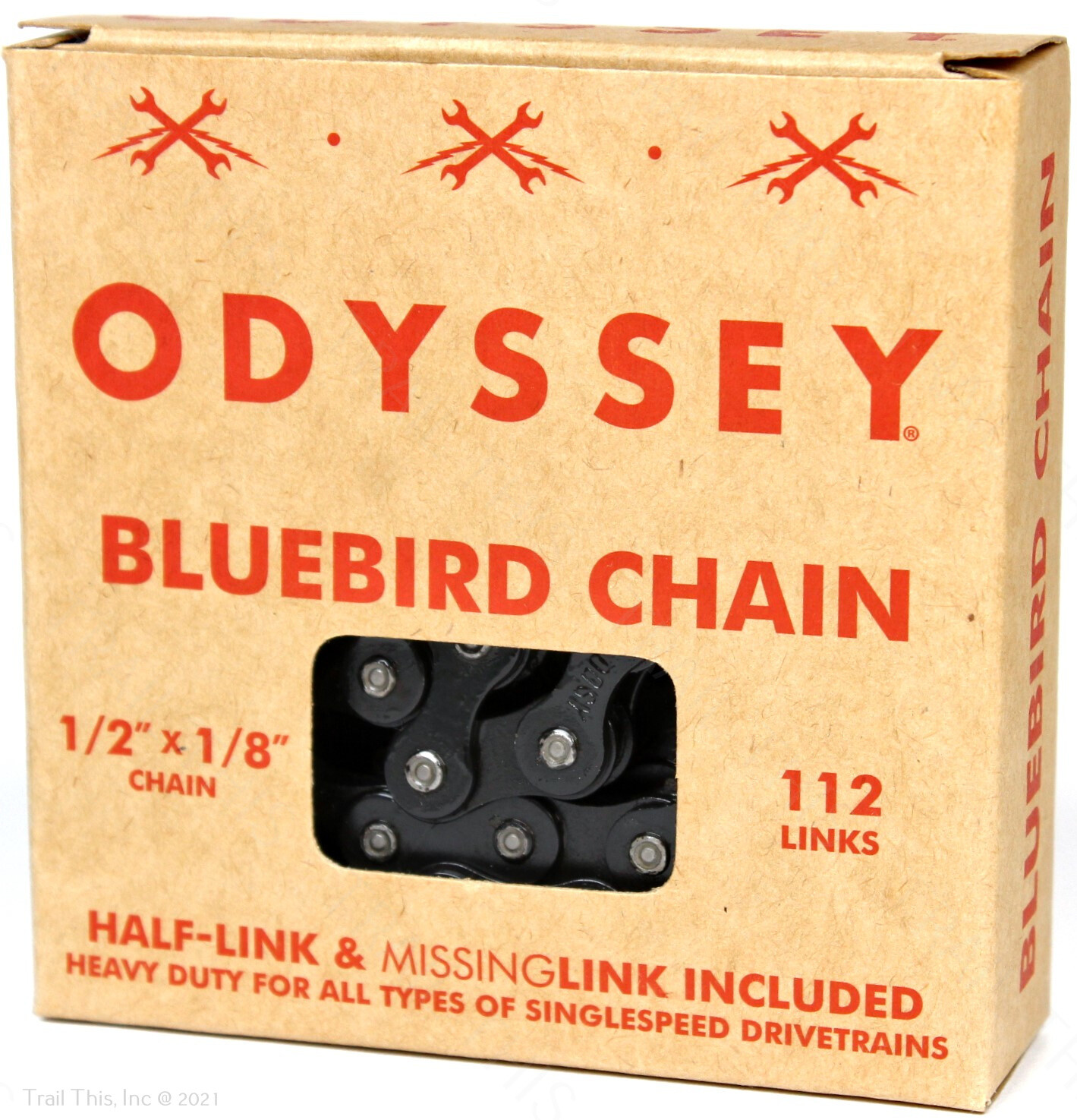 Odyssey Bluebird Black Single-Speed 1/2″ x 1/8″ BMX Bike Chain 112-Links