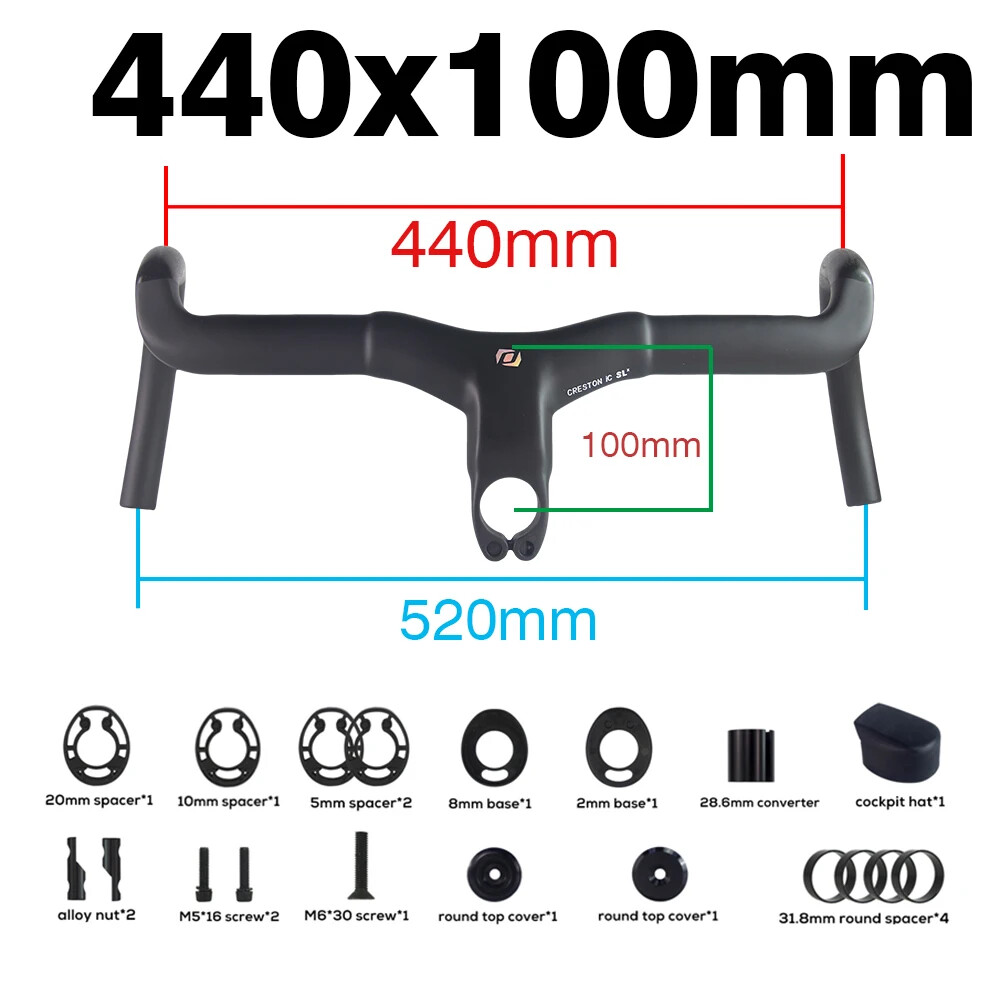 Gravel Integrated Cockpit Drop Bar Internal Cable Routing Bike Carbon Handlebar