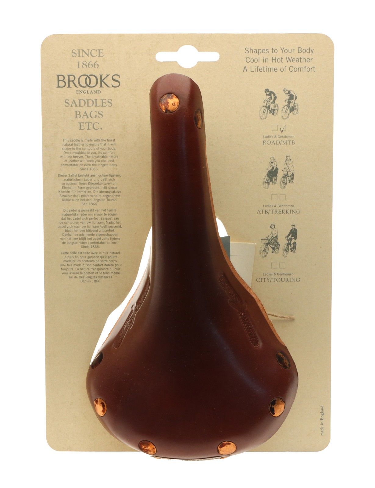Brooks Swift Saddle Titanium Rails Hard Leather Cover Brown NEW NOS