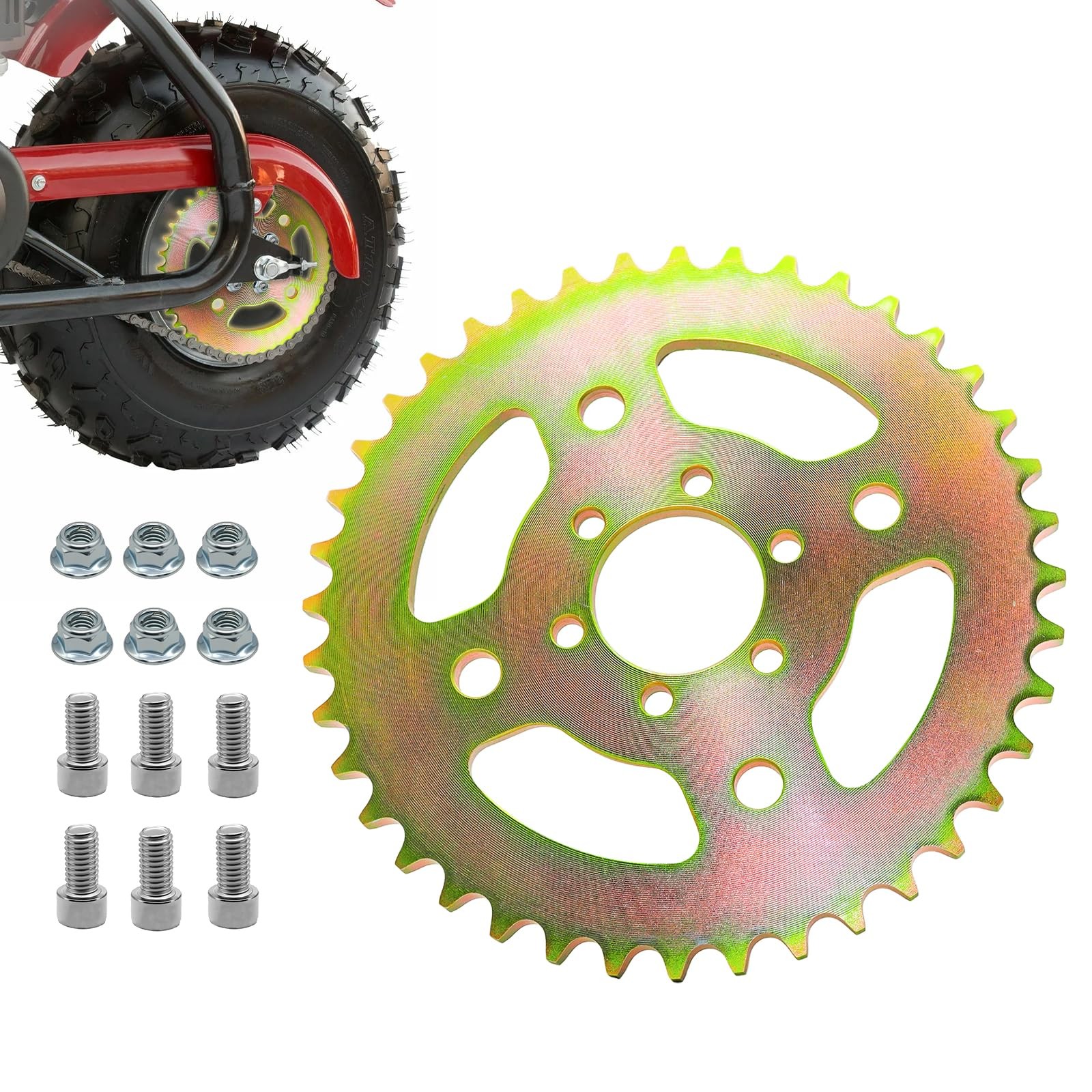 Superlong 40 Tooth Mini Bike Sprocket For 40/41/420 Chain Rear Sprocket 37Mm