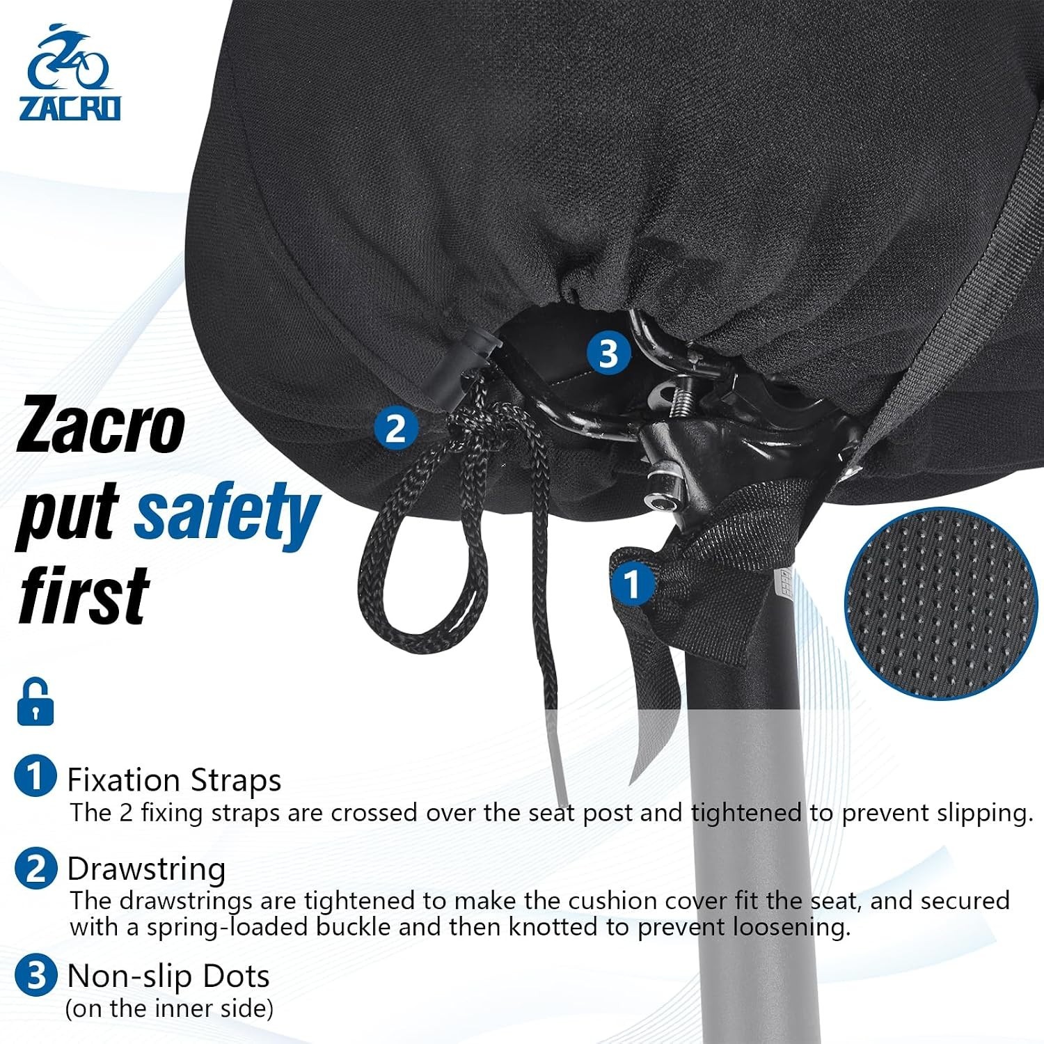 Impact-Absorbing Bicycle Seat Cover with Silicone Anti-Slip Design for Stability
