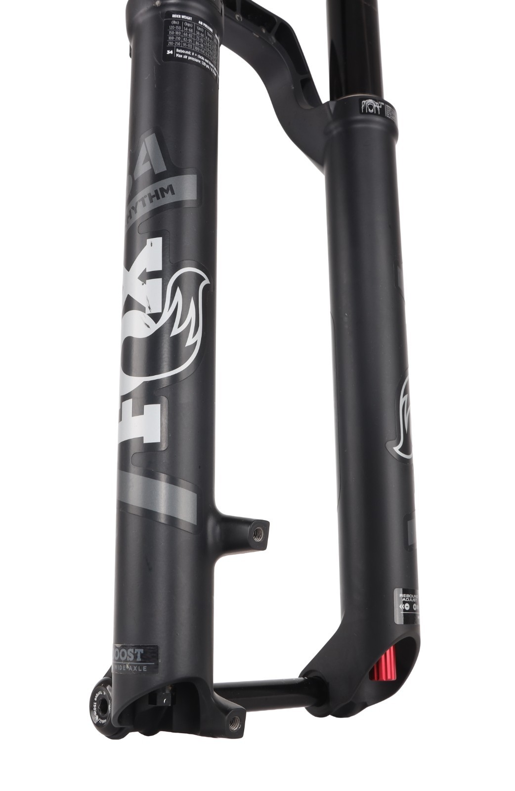Fox Rhythm 34 FLOAT 29″ Grip Mtn Bike Fork 120mm Sweep-Adj BLACK 15x 110mm 2019