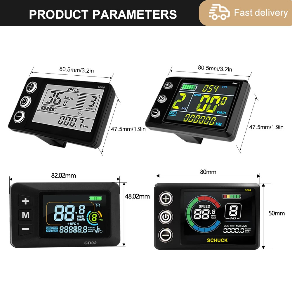 Three-Mode Electric Bike Controller 17A 26A 30A 40A 36/48V with S866 LCD Display
