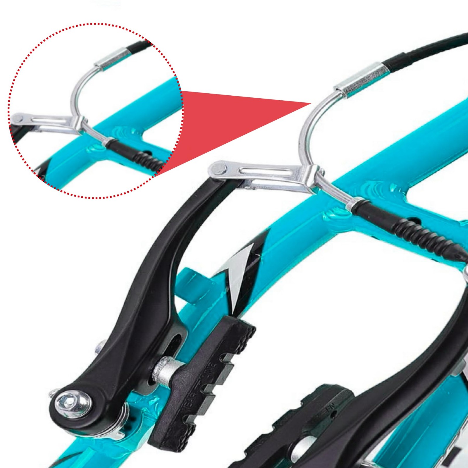 Bike V Brake Noodle Cable Guide Pipe, Bicycle Brake Pipe with Rubber Boots fo…