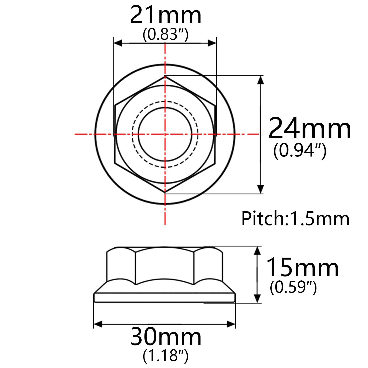 Titanium Ti Tc4 Gr5 M14x1.5 Pitch 1.5mm Motorcycle Sprocket Flange Lock Nut Pack