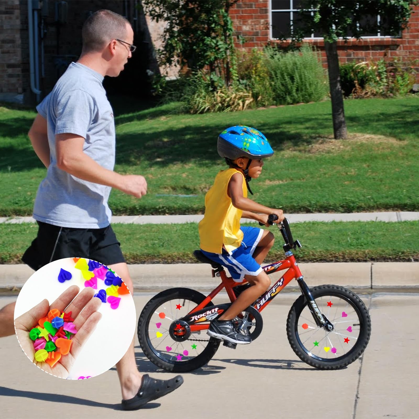 315 Pcs Bike Wheel Spoke Beads Assorted Colors 3 Shapes