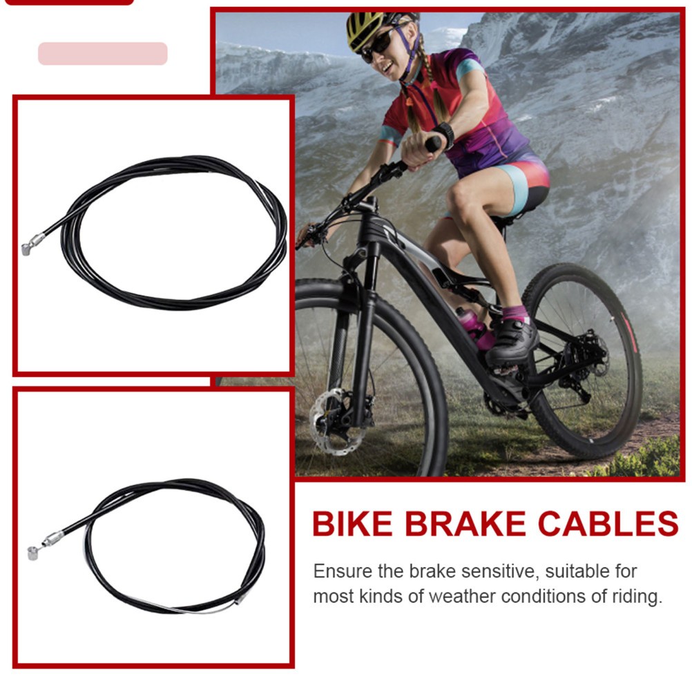 1 Set Reusable Bike Brake Accessories Brake Cable Kit Stainless Steel PVC Black