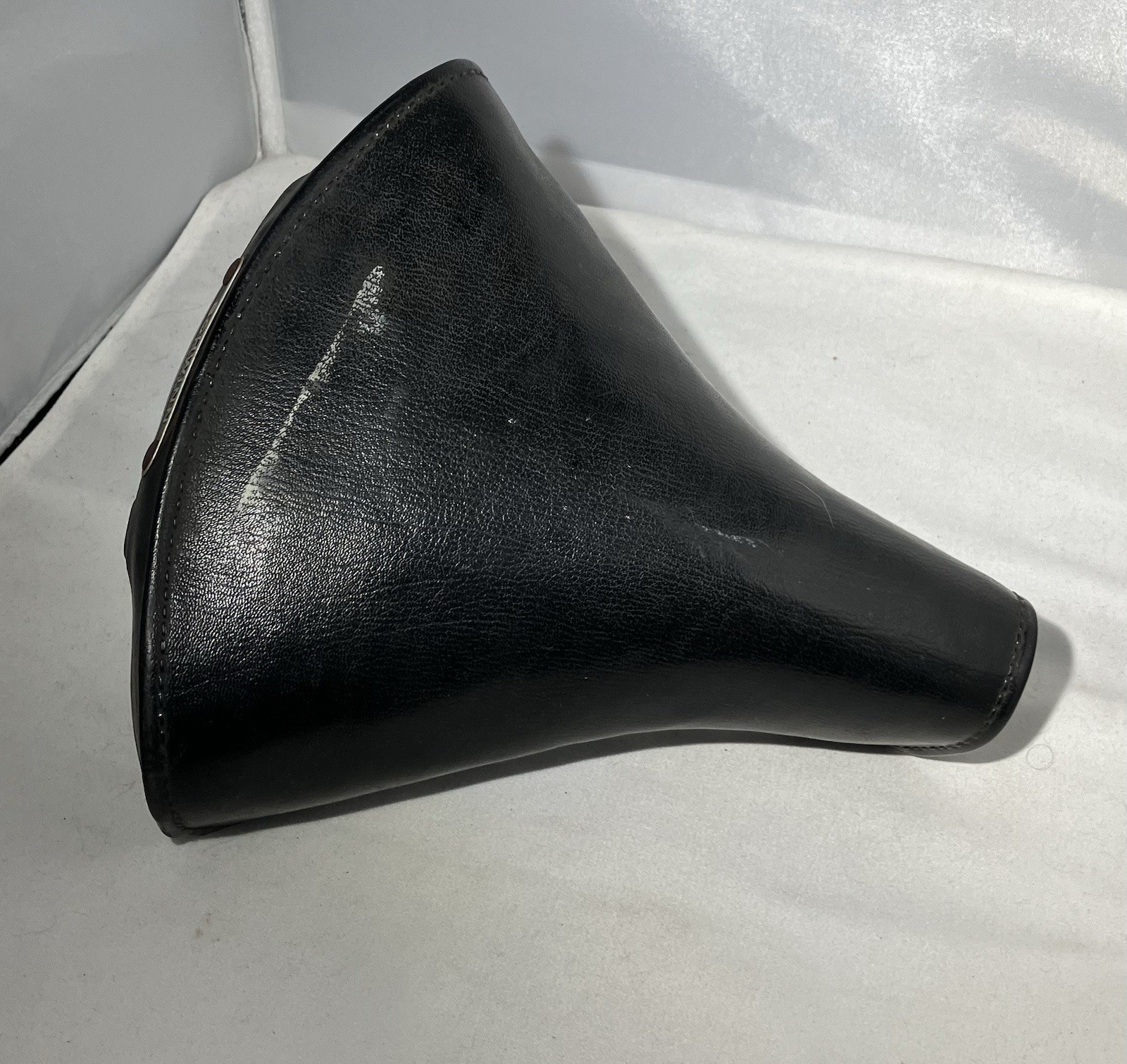 Vintage Schwinn Approved Riveted Black Leather Dual Spring Bicycle Seat Saddle