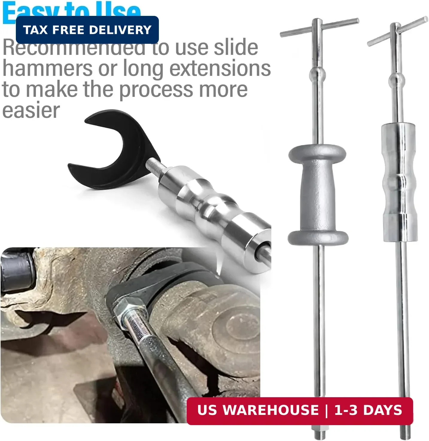 63mm Inner CV Axle Puller Removal Tool with Nut, Front Wheel Drive Axle Pulley A