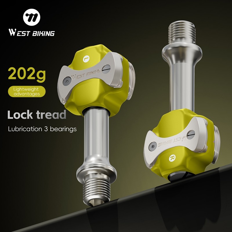 Road Bike Lock Pedals 3 Bearing for SPEEDPLAY Bicycle Clipless Pedals Yellow