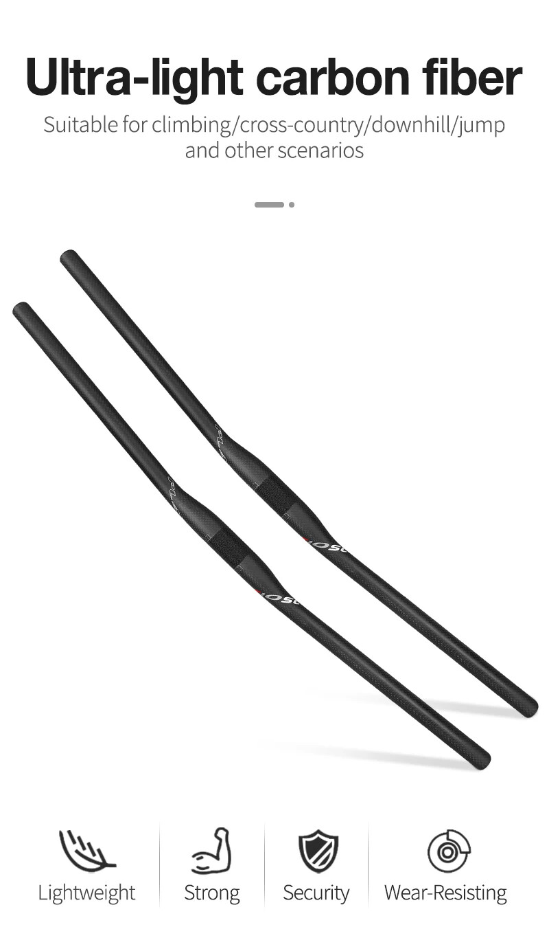 3K Matte Mountain Bike Carbon Fiber Handlebar 31.8 *680/700/720/740/760mm