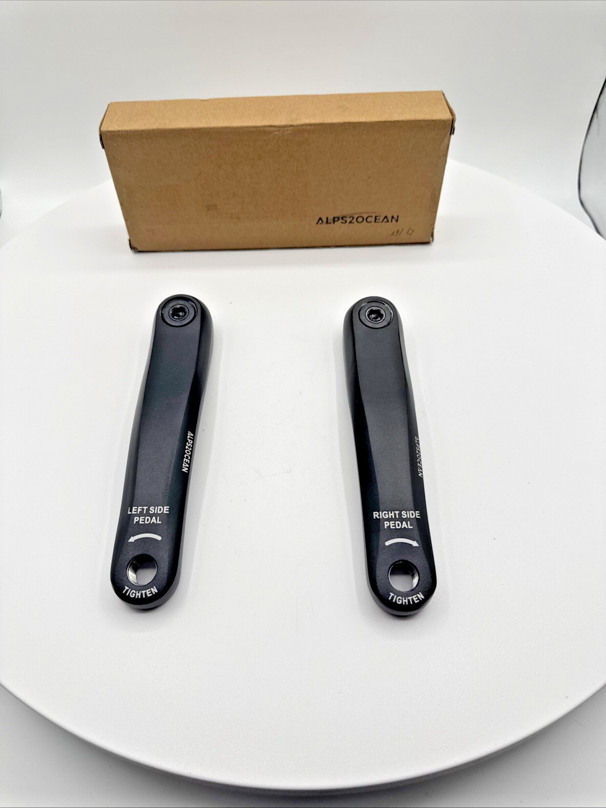 Alps2Ocean 165mm Square Taper Crank Arm Set Black E-Bike MTB Road Bike
