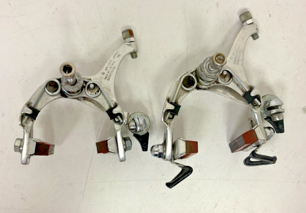 Vintage Shimano BR-L570 Silver Aluminum Side Pull Caliper Road Bike Brakes GREAT