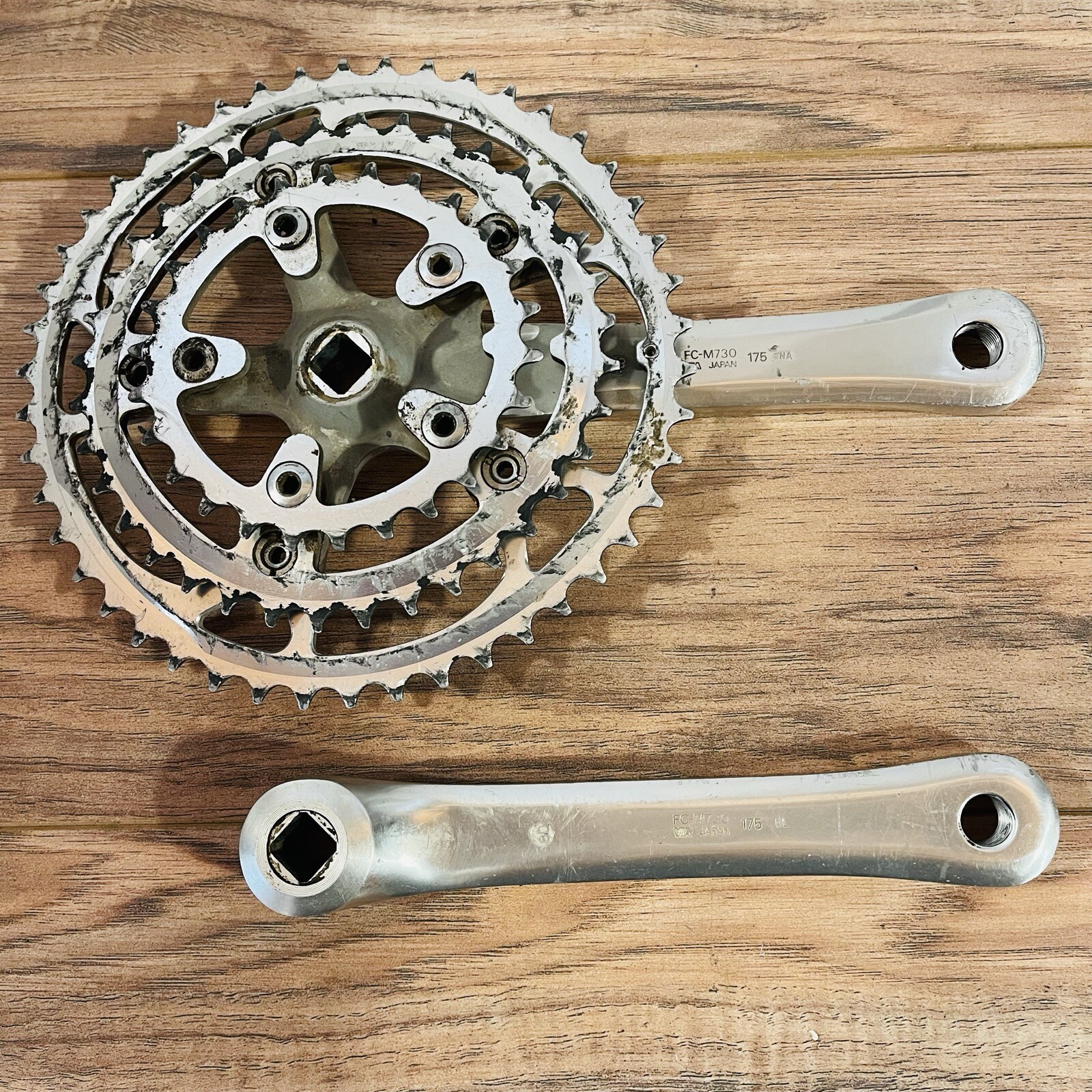 Shimano Deore XT FC-M730 175 Biopace Square Taper Crankset  26 / 36 / 46