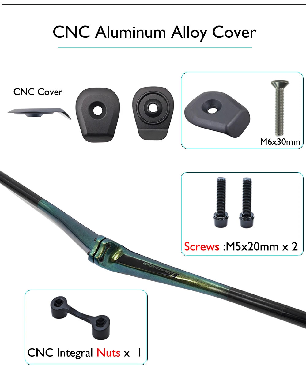 Carbon Integrated MTB Cockpit 20mm Mid Rise 28.6mm Clamp Bicycle Handlebar
