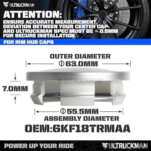2.5Inch 63MM Wheel Center Caps for Dodge RAM Outer 63MM , Inner 56MM Silver