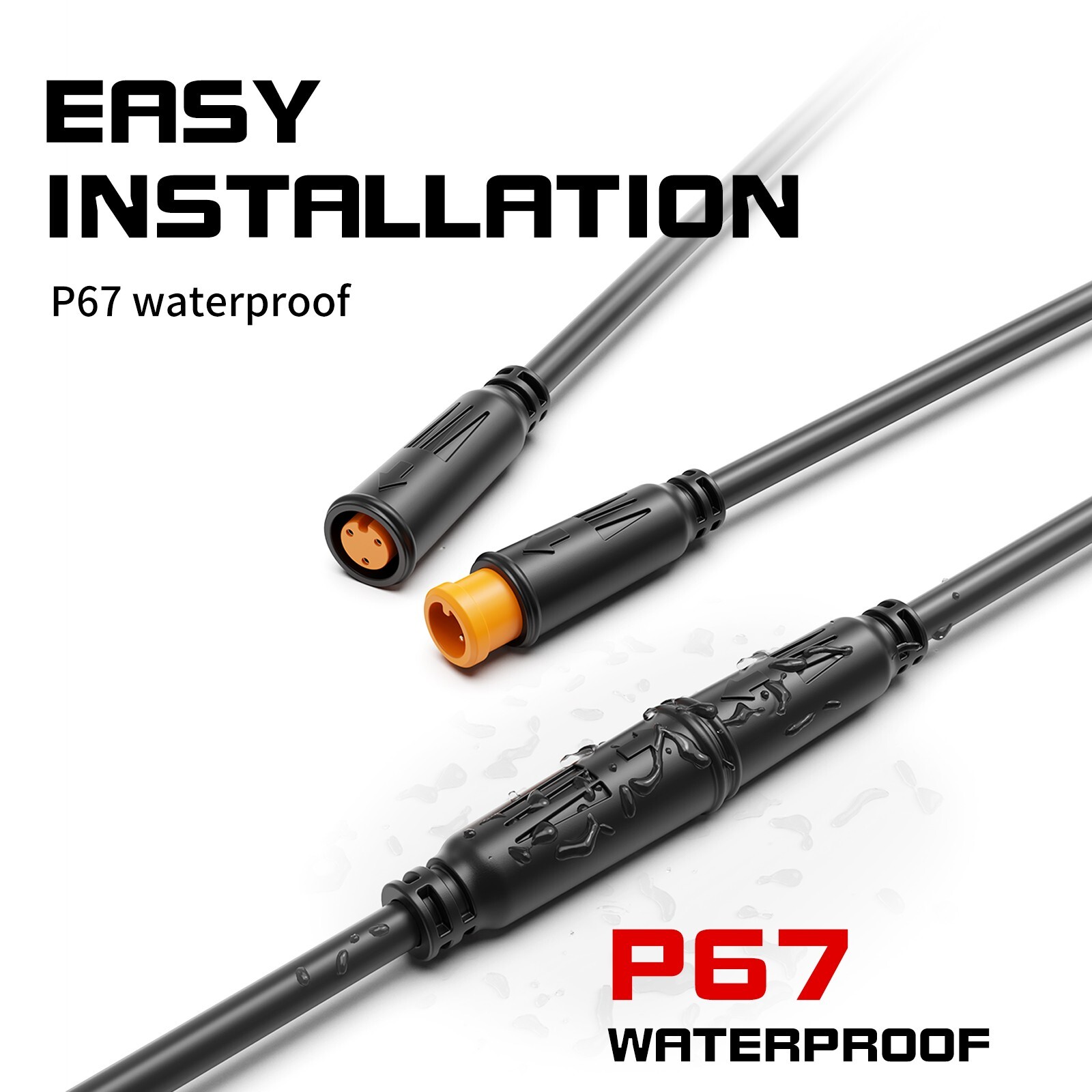 Extension Cable 2/3/4/5Pin Waterproof Plug For Electric Bicycle Connector Cable