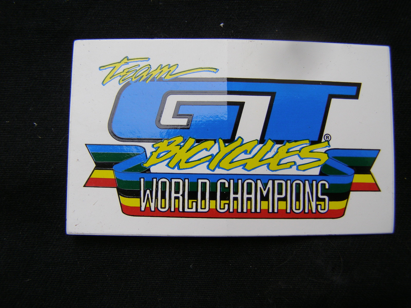GT TEAM WORLD CHAMPIONS DECAL bmx frreestyle cruiser RARE sticker NOS VINTAGE