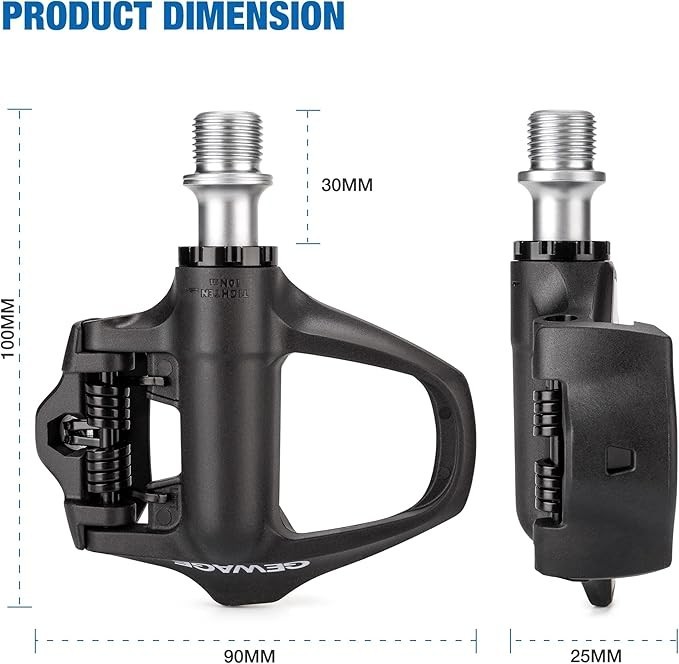 Carbon Fiber Road Bike Clipless Pedals SPD-SL Compatible 9/16 CrMo Sealed