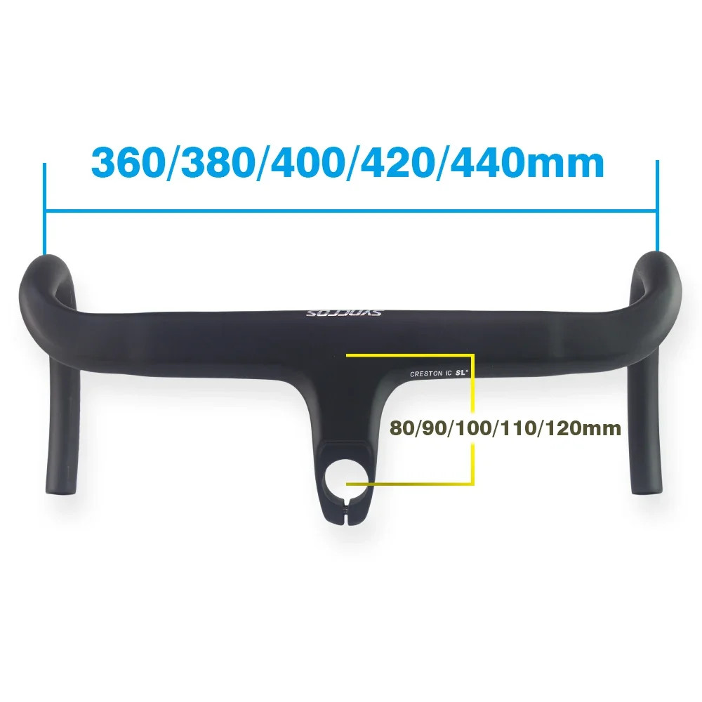 Syncros Road Bike Aero Bar Carbon Internal Cable Integrated Drop Bar with Spacer
