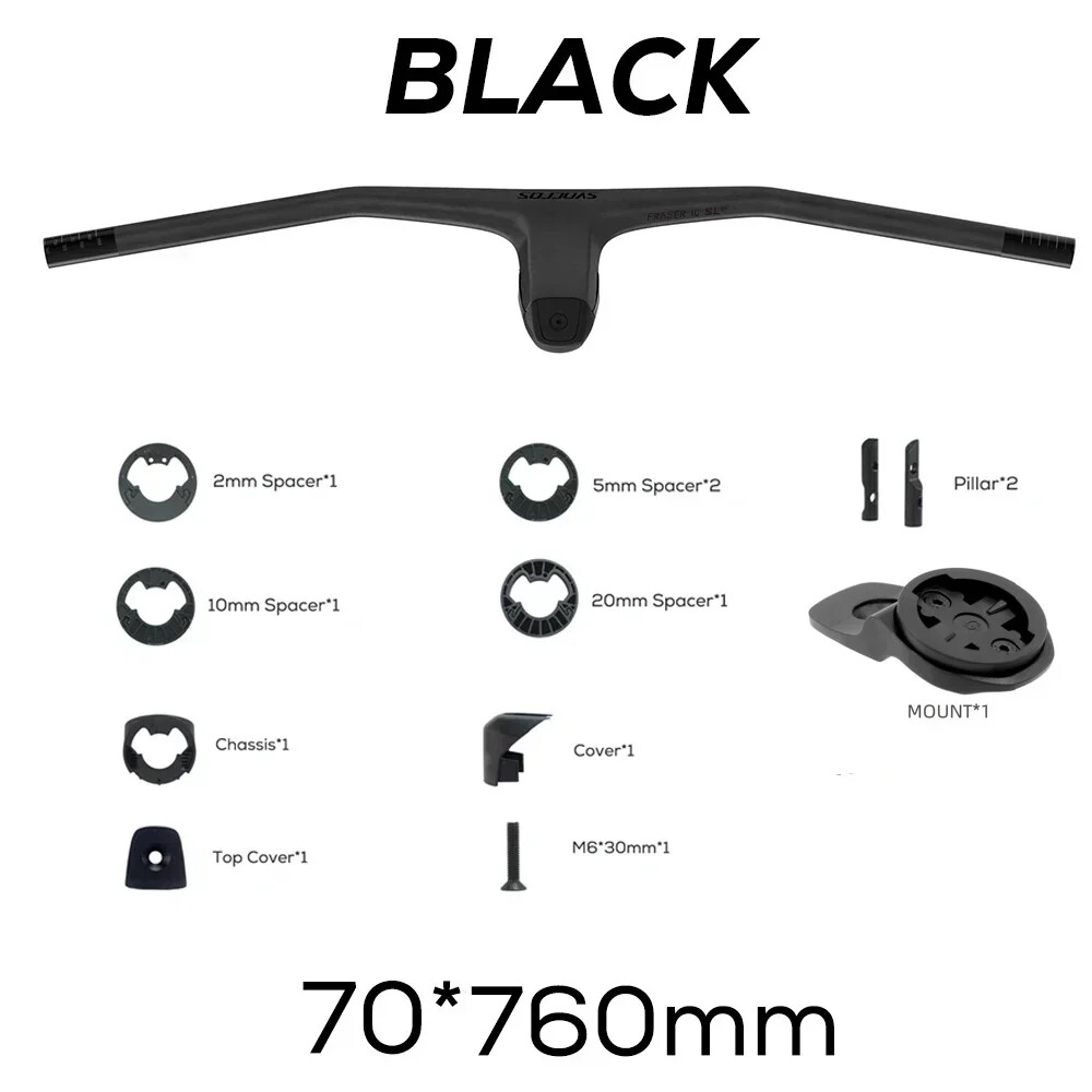 -20 Degrees Full Carbon Fibre MTB Bicycle Integrated Cockpit Handlebar 740MM