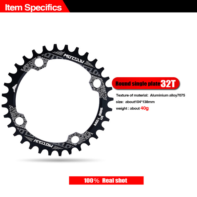 MOTSUV 104BCD Round Narrow Wide Chainring MTB Bike 32T 34T 36T 38T Crankset