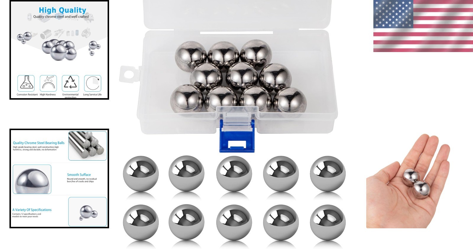 10PCS 1″ Precision Chrome Steel Bearing Balls – Durable & Corrosion-Resistant