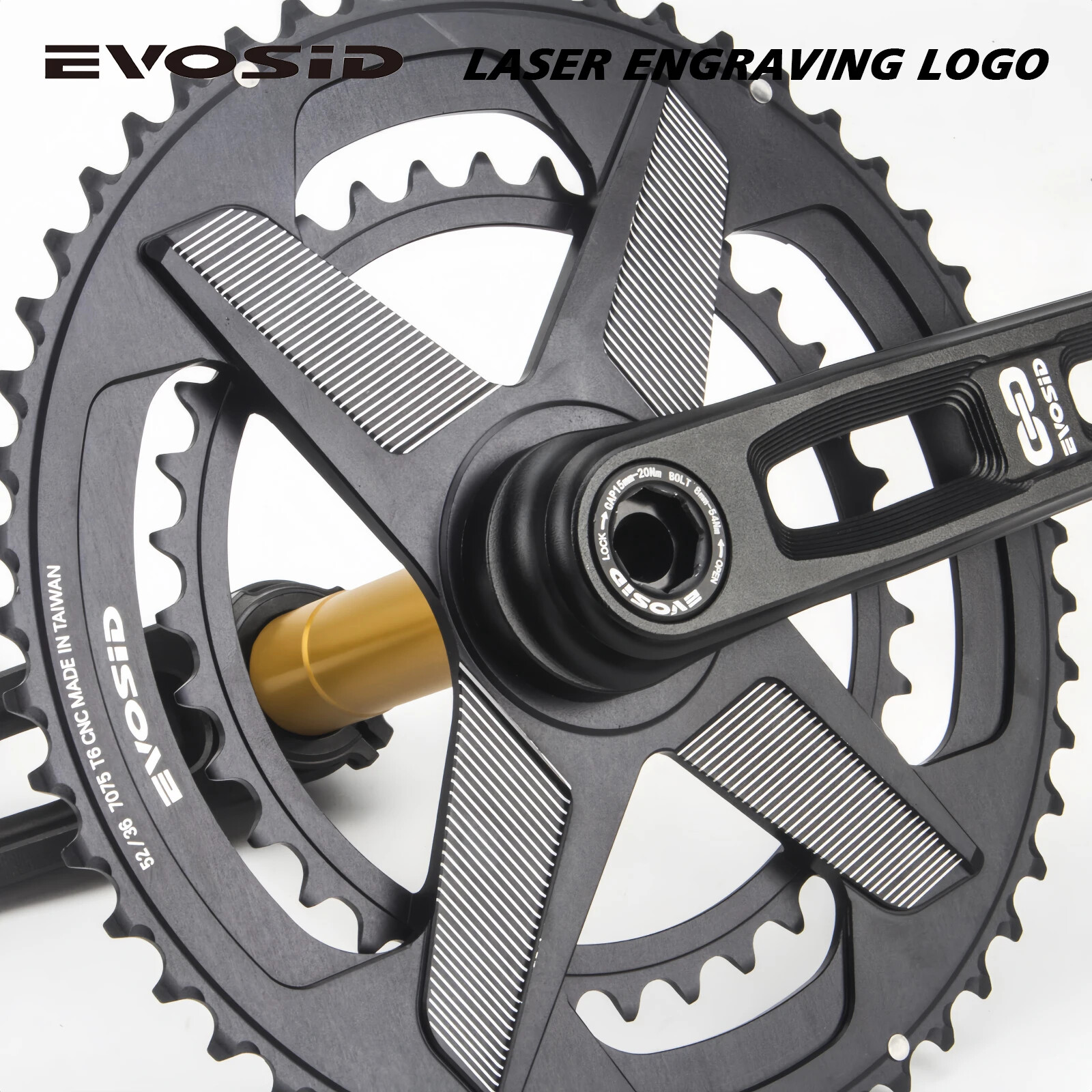 165mm Folding Road Bike Crank 52-36T 12 Speed 2X Chainring with Bracket Crankset