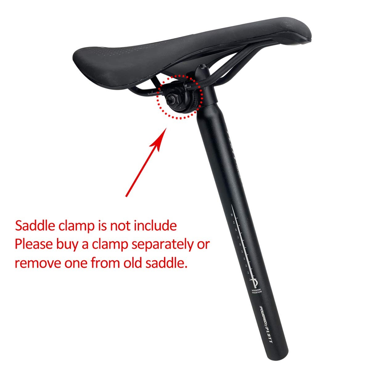 Platt Bike Seatpost 25.4/27.2/28.2/30.8/31.6 350mm Aluminum 27.2mm, black