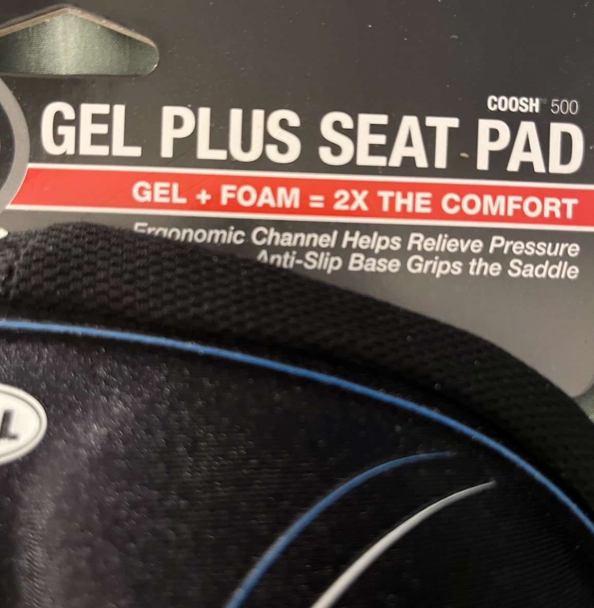 Bell 500 Gel Hybrid Bike Seat Pad Black Comfort Channel Drawstring Close, NEW