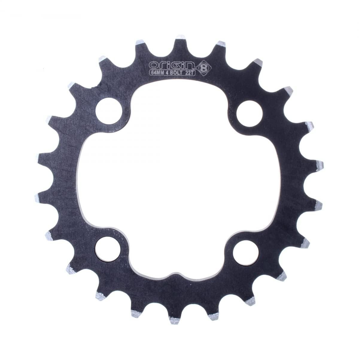 Origin8 Alloy Chainrings, 64mm x 22t, Black/Silver